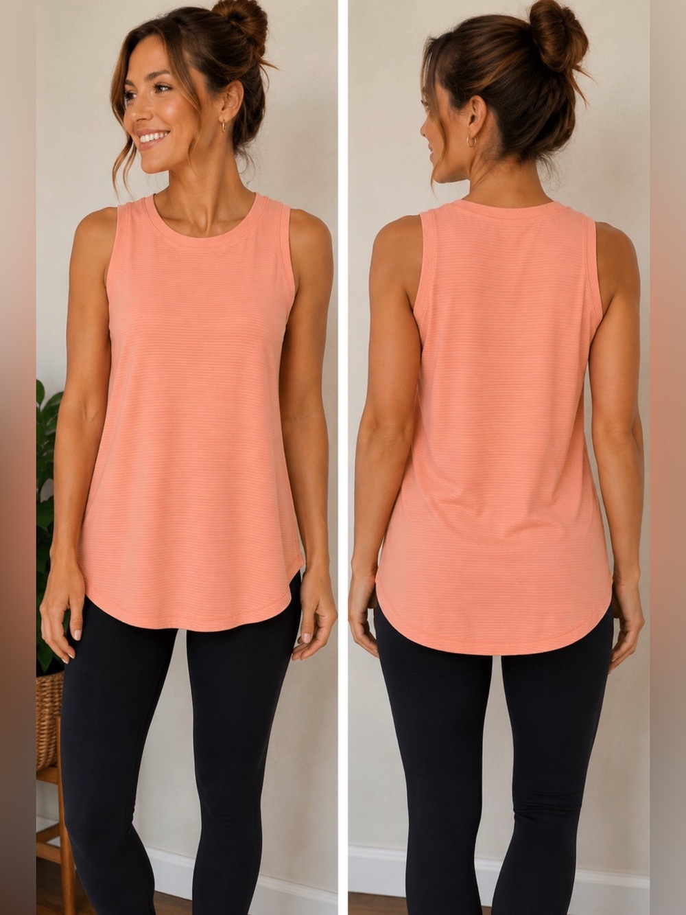 CALIA Renew Tank NWT Small Peach Ribbed Sleeveless Athletic Workout Top